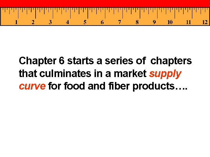 Chapter 6 starts a series of chapters that culminates in a market supply curve