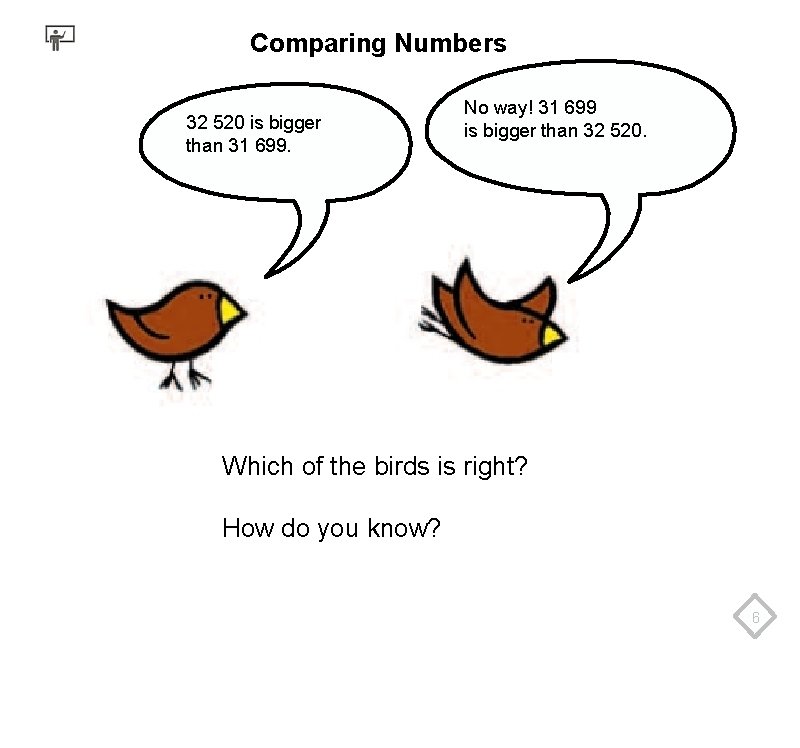 Comparing Numbers 32 520 is bigger than 31 699. No way! 31 699 is