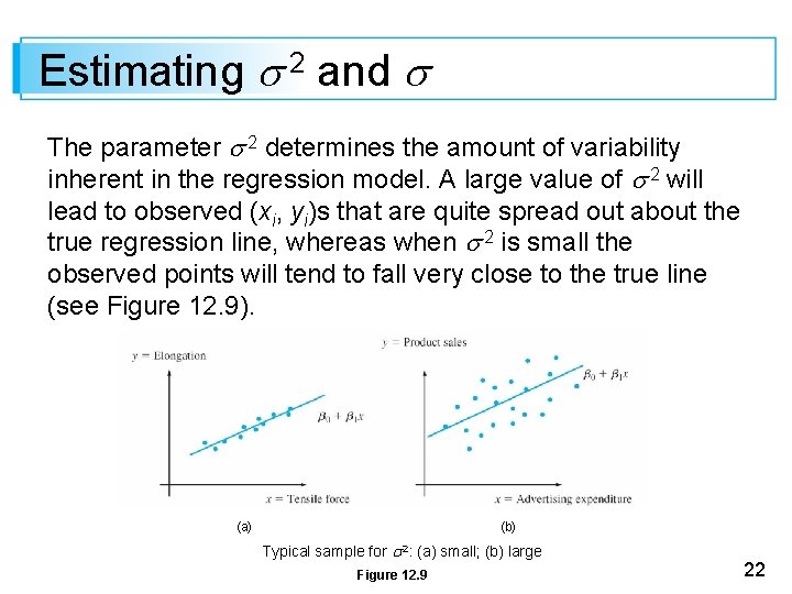 Estimating 2 and The parameter 2 determines the amount of variability inherent in the