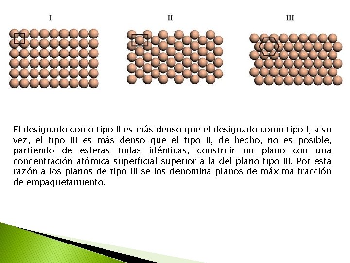 El designado como tipo II es más denso que el designado como tipo I; El designado como tipo II es más denso que el designado como tipo I;