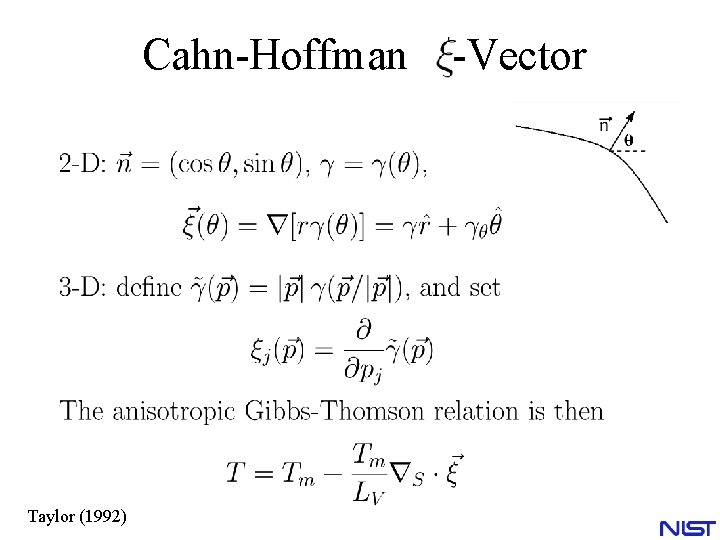 Cahn-Hoffman Taylor (1992) -Vector Cahn-Hoffman Taylor (1992) -Vector