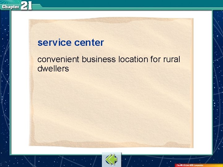 service center convenient business location for rural dwellers 