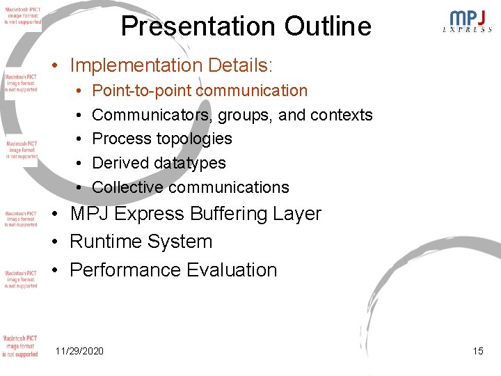 Presentation Outline • Implementation Details: • • • Point-to-point communication Communicators, groups, and contexts Presentation Outline • Implementation Details: • • • Point-to-point communication Communicators, groups, and contexts