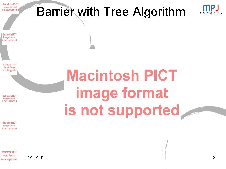 Barrier with Tree Algorithm 11/29/2020 37 Barrier with Tree Algorithm 11/29/2020 37
