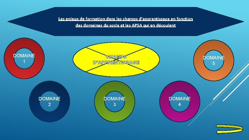 Les enjeux de formation dans les champs d’apprentissage en fonction des domaines du socle Les enjeux de formation dans les champs d’apprentissage en fonction des domaines du socle