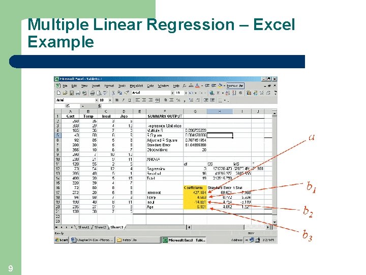 Multiple Linear Regression – Excel Example 9 