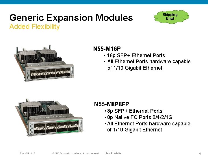 Generic Expansion Modules Shipping Now! Added Flexibility N 55 -M 16 P • 16