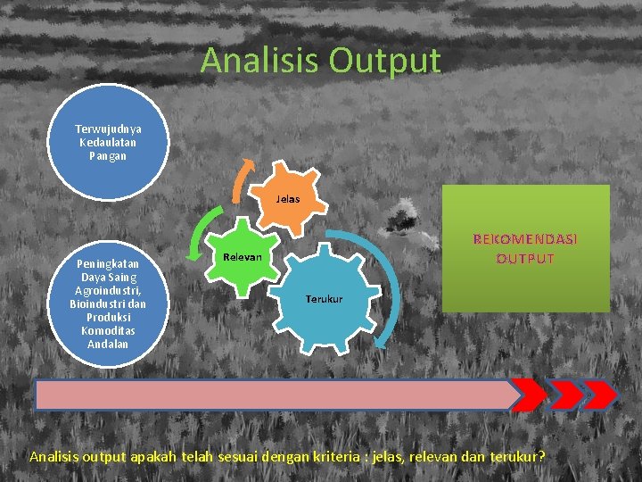 Analisis Output Terwujudnya Kedaulatan Pangan Jelas Peningkatan Daya Saing Agroindustri, Bioindustri dan Produksi Komoditas