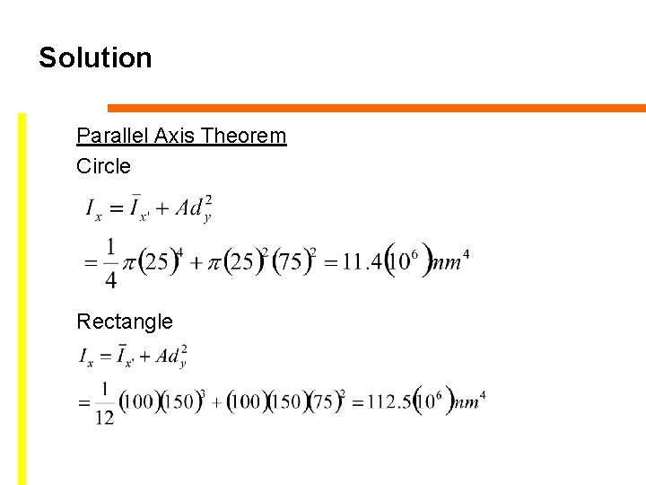 Solution Parallel Axis Theorem Circle Rectangle 