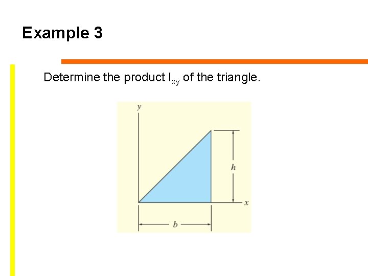Example 3 Determine the product Ixy of the triangle. 