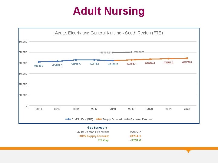 Adult Nursing Acute, Elderly and General Nursing - South Region (FTE) 60, 000 50,