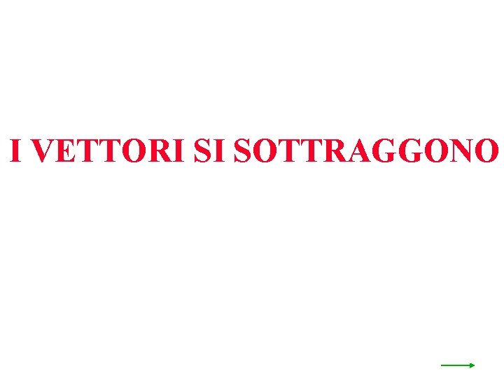 I VETTORI SI SOTTRAGGONO 