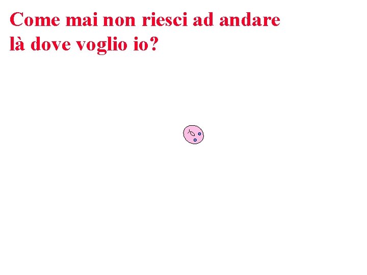 Come mai non riesci ad andare là dove voglio io? 