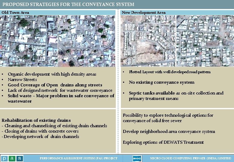PROPOSED STRATEGIES FOR THE CONVEYANCE SYSTEM Old Town Area • • • New Development PROPOSED STRATEGIES FOR THE CONVEYANCE SYSTEM Old Town Area • • • New Development