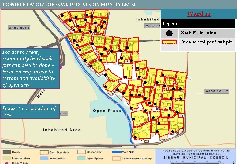 POSSIBLE LAYOUT OF SOAK PITS AT COMMUNITY LEVEL Ward 12 Legend Soak Pit location POSSIBLE LAYOUT OF SOAK PITS AT COMMUNITY LEVEL Ward 12 Legend Soak Pit location
