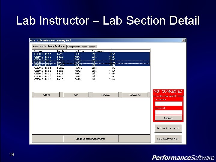 Lab Instructor – Lab Section Detail 29 