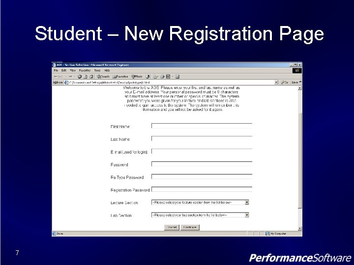 Student – New Registration Page 7 