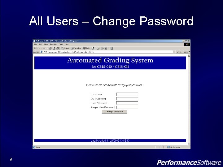 All Users – Change Password 9 