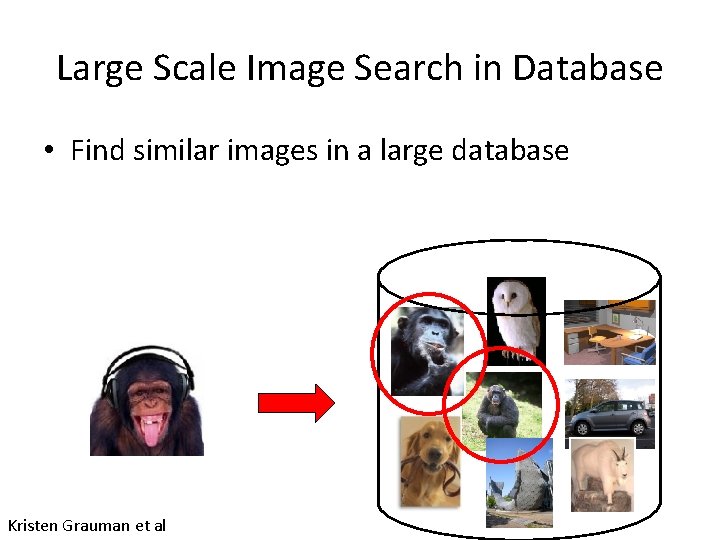 Large Scale Image Search in Database • Find similar images in a large database Large Scale Image Search in Database • Find similar images in a large database