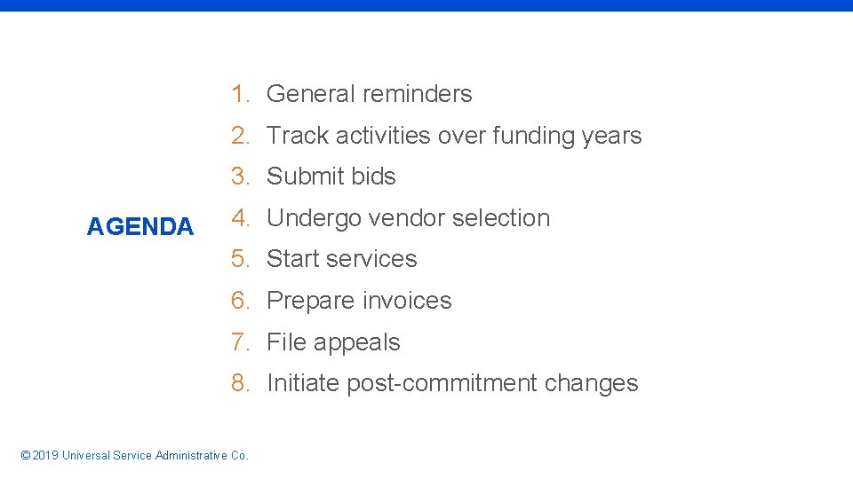 1. General reminders 2. Track activities over funding years 3. Submit bids AGENDA 4.