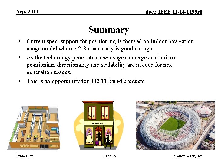 Sep. 2014 doc. : IEEE 11 -14/1193 r 0 Summary • Current spec. support
