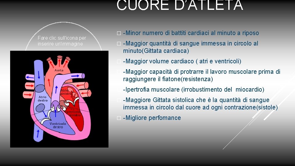 CUORE D’ATLETA Fare clic sull'icona per inserire un'immagine � -Minor numero di battiti cardiaci