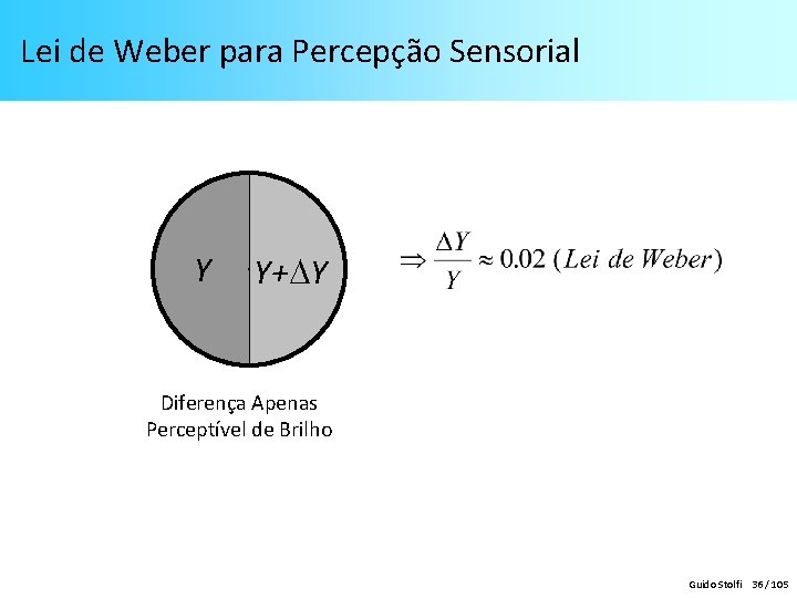 Lei de Weber para Percepção Sensorial Y Y+ Y Diferença Apenas Perceptível de Brilho
