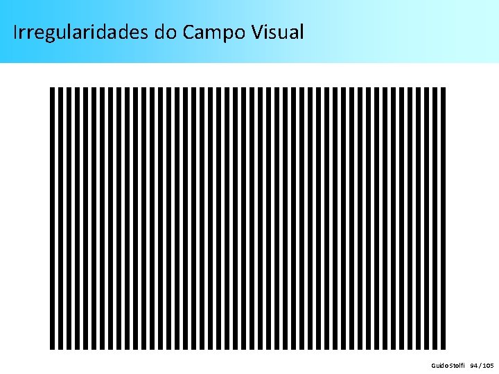 Irregularidades do Campo Visual Guido Stolfi 94 / 105 Irregularidades do Campo Visual Guido Stolfi 94 / 105