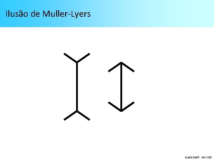 Ilusão de Muller-Lyers Guido Stolfi 96 / 105 