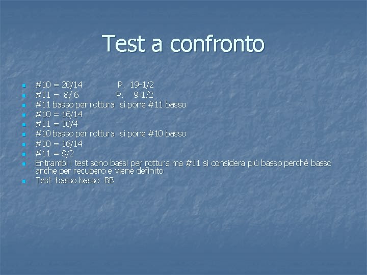 Test a confronto n n n n n #10 = 20/14 P. 19 -1/2