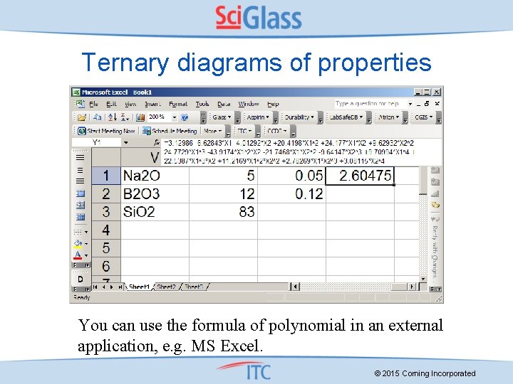 Ternary diagrams of properties You can use the formula of polynomial in an external