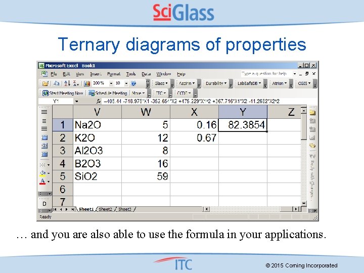 Ternary diagrams of properties … and you are also able to use the formula