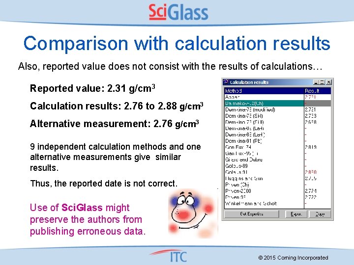 Comparison with calculation results Also, reported value does not consist with the results of