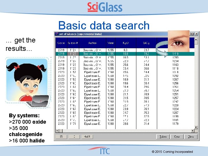 Basic data search … get the results… By systems: >270 000 oxide >35 000