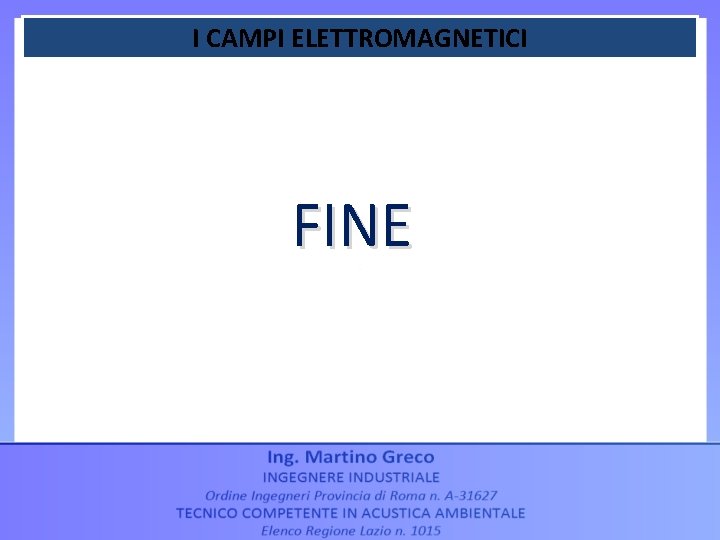 I CAMPI ELETTROMAGNETICI FINE 