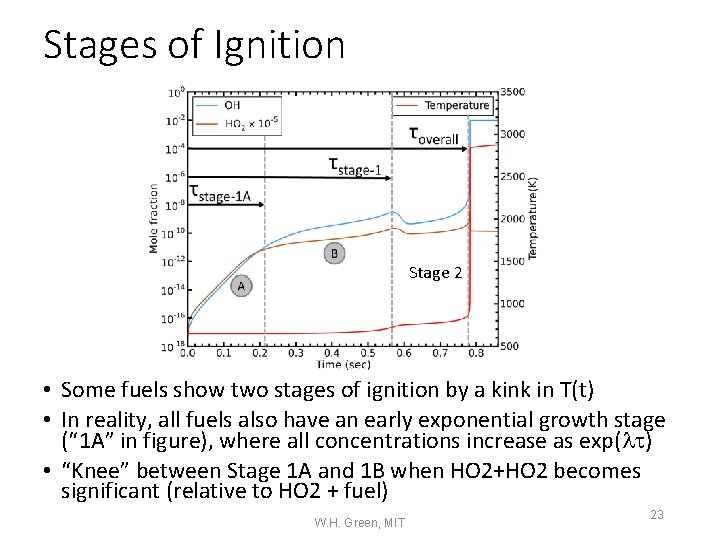 Stages of Ignition Stage 2 • Some fuels show two stages of ignition by