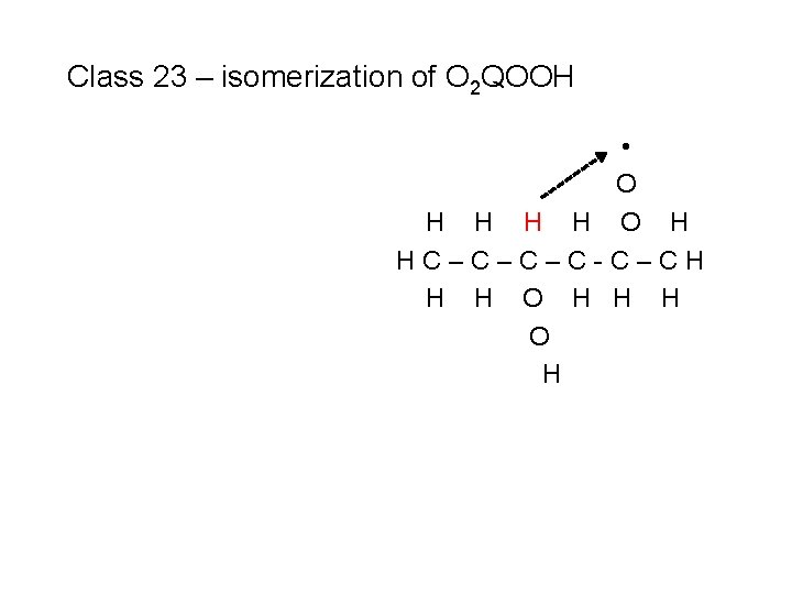 Class 23 – isomerization of O 2 QOOH • O H HC–C–C–C-C–CH H H