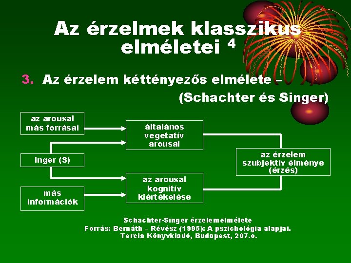 Az érzelmek klasszikus elméletei 4 3. Az érzelem kéttényezős elmélete – (Schachter és Singer)