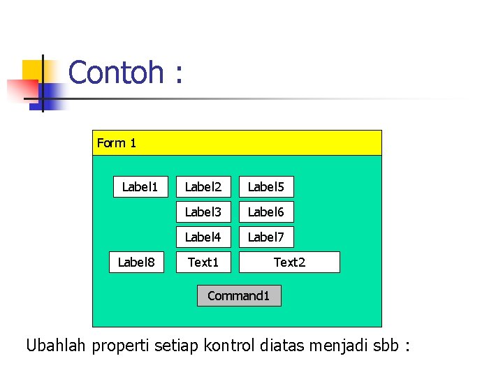 Contoh : Form 1 Label 8 Label 2 Label 5 Label 3 Label 6