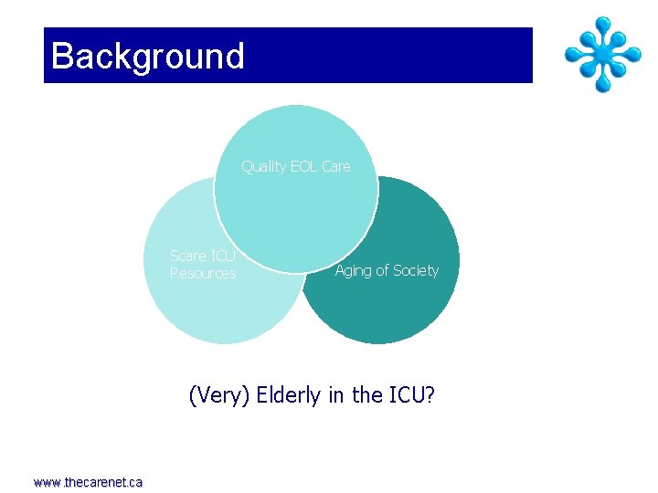 Background Quality EOL Care Scare ICU Resources Aging of Society (Very) Elderly in the