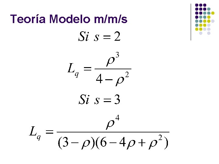 Teoría Modelo m/m/s 