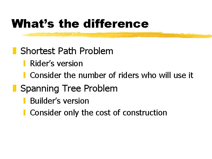 What’s the difference z Shortest Path Problem y Rider’s version y Consider the number What’s the difference z Shortest Path Problem y Rider’s version y Consider the number