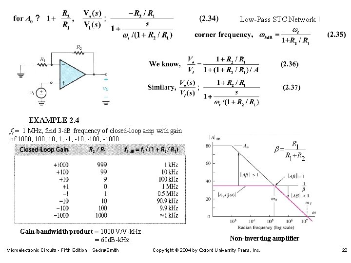 Low-Pass STC Network ! EXAMPLE 2. 4 ft = 1 MHz, find 3 -d.