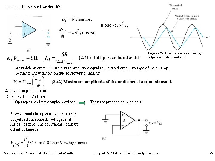 2. 6. 4 Full-Power Bandwidth Figure 2. 27 Effect of slew-rate limiting on output