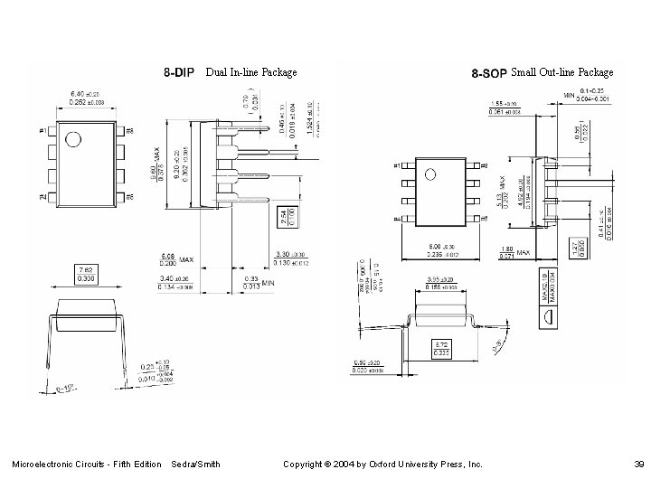 Dual In-line Package Microelectronic Circuits - Fifth Edition Sedra/Smith Copyright 2004 by Oxford University