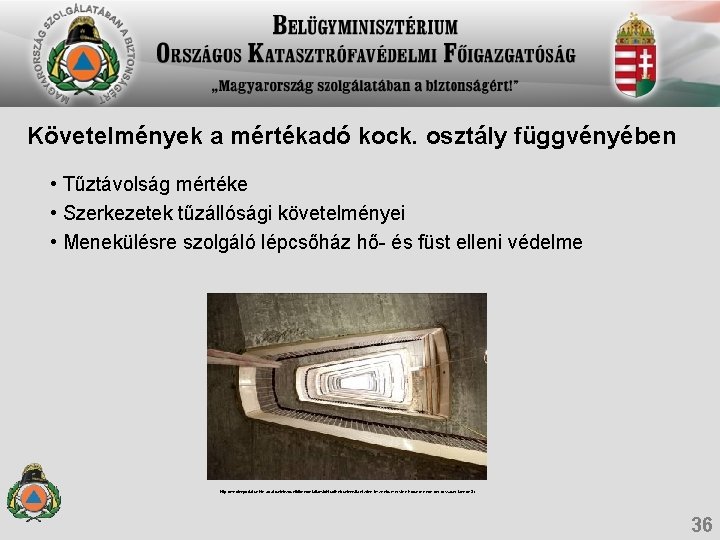 m Követelmények a mértékadó kock. osztály függvényében • Tűztávolság mértéke • Szerkezetek tűzállósági követelményei