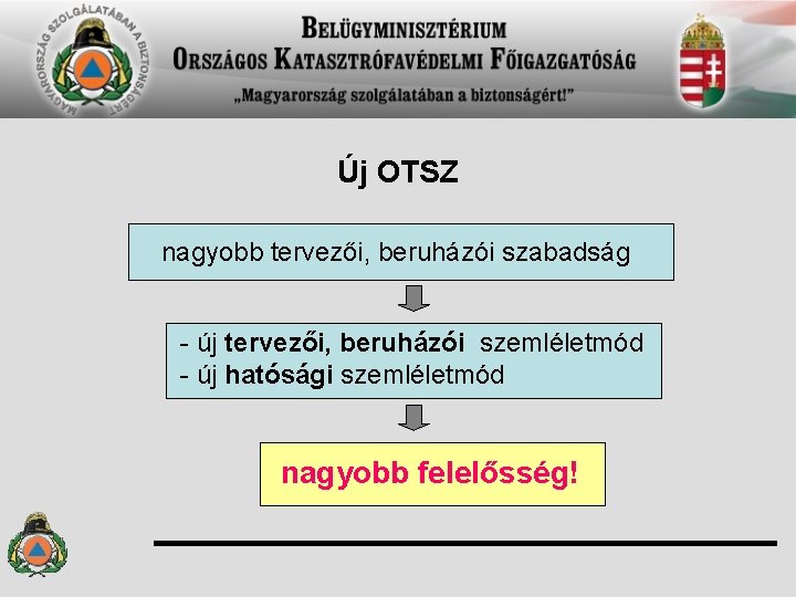 Új OTSZ nagyobb tervezői, beruházói szabadság - új tervezői, beruházói szemléletmód - új hatósági