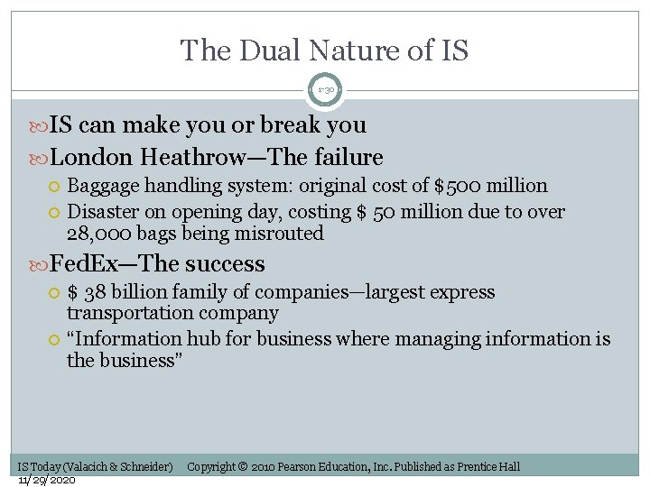 The Dual Nature of IS 1 -30 IS can make you or break you