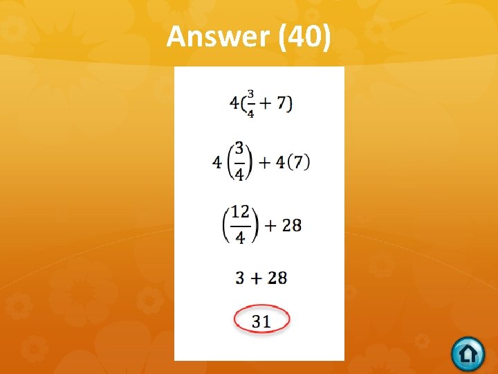 Answer (40) 