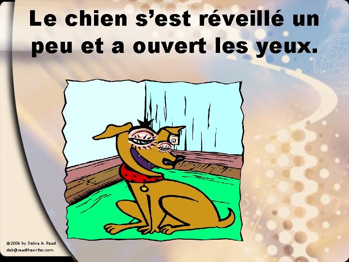 Le chien s’est réveillé un peu et a ouvert les yeux. © 2006 by